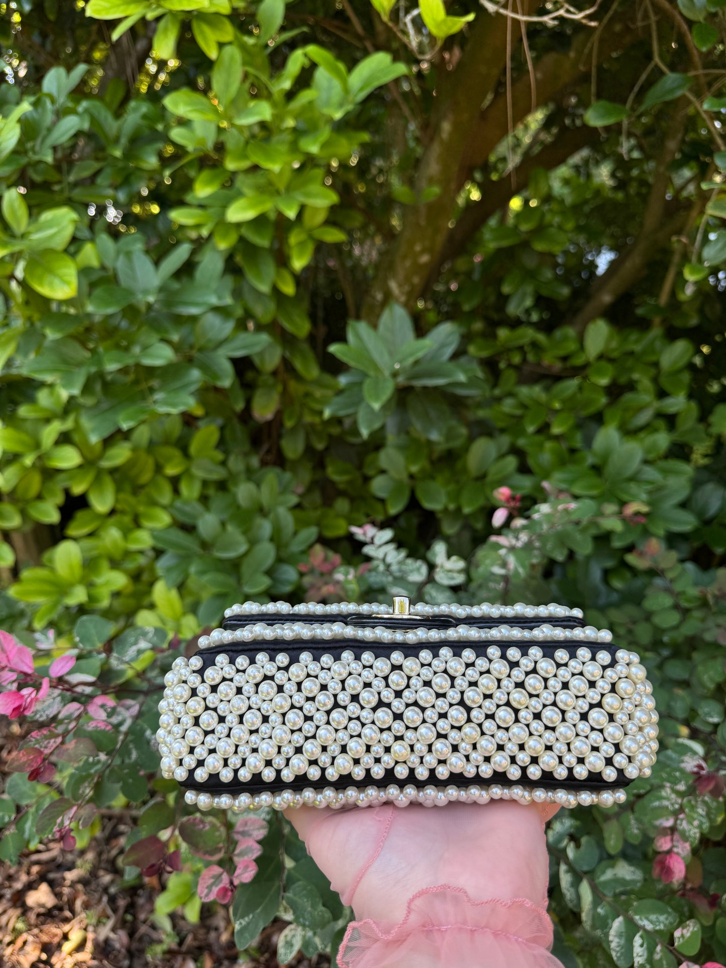 Chanel 19S Pearl Embellished Mini Rectangular Flap Bag