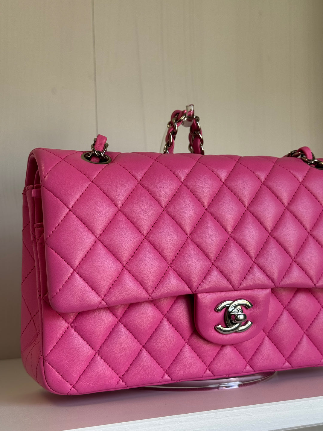 Chanel 21S Pink Neon Lambskin Medium Flap Bag
