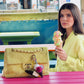 Chanel Yellow Terry Cloth Vintage Maxi Flap Bag