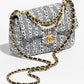 Chanel Black & White Mini Tweed Pearl Flap Bag