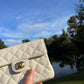 Chanel Cream Caviar Vintage Mini Square Flap Bag