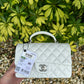 Chanel 21S Mini Iridescent White Caviar Top Handle