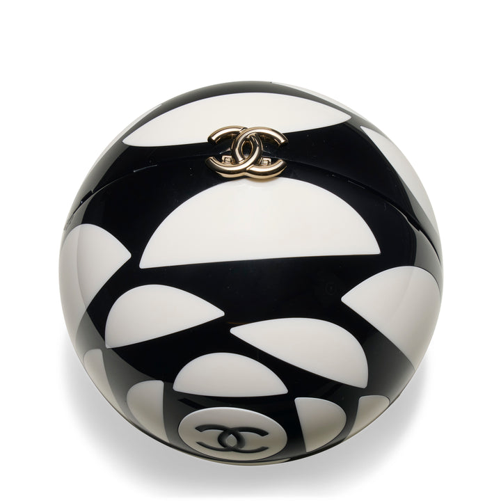 Chanel 2023 Black & White Resin Sphere Minaudiere