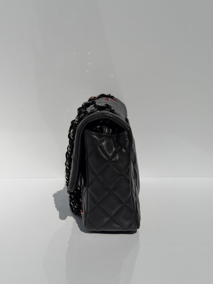 Chanel Medium Ladybug Flap Black Lambskin Silver Hardware 2011