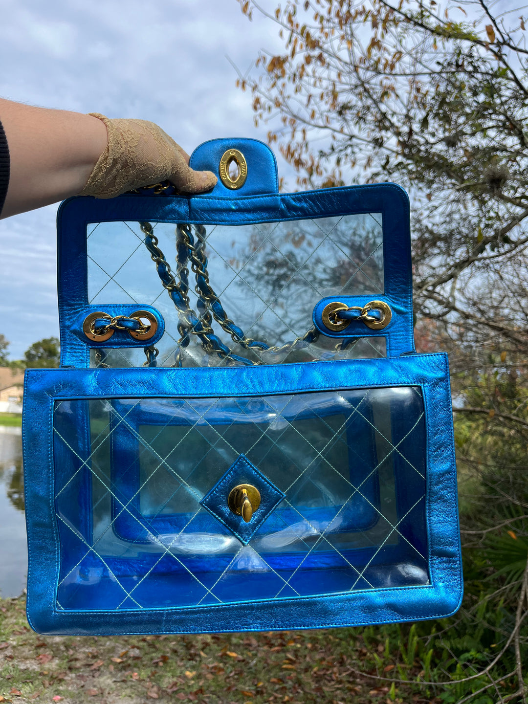 Chanel Iridescent PVC Maxi Lambskin Flap Bag