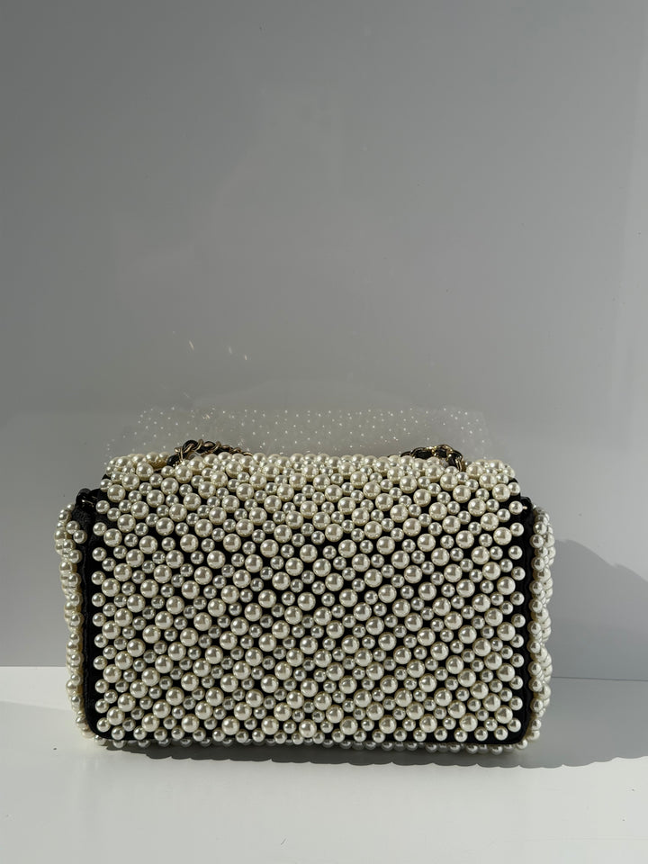 Chanel 19S Pearl Embellished Mini Rectangular Flap Bag