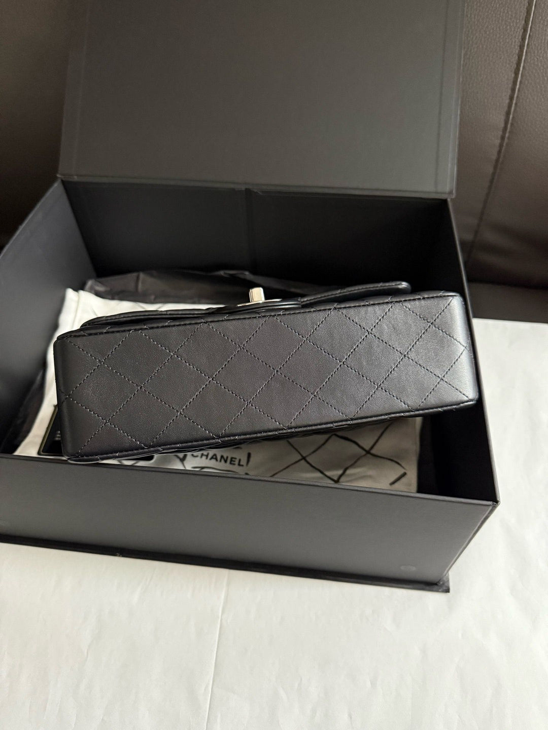 Chanel Small Classic Double Flap Lambskin Black Silver Hardware 2020