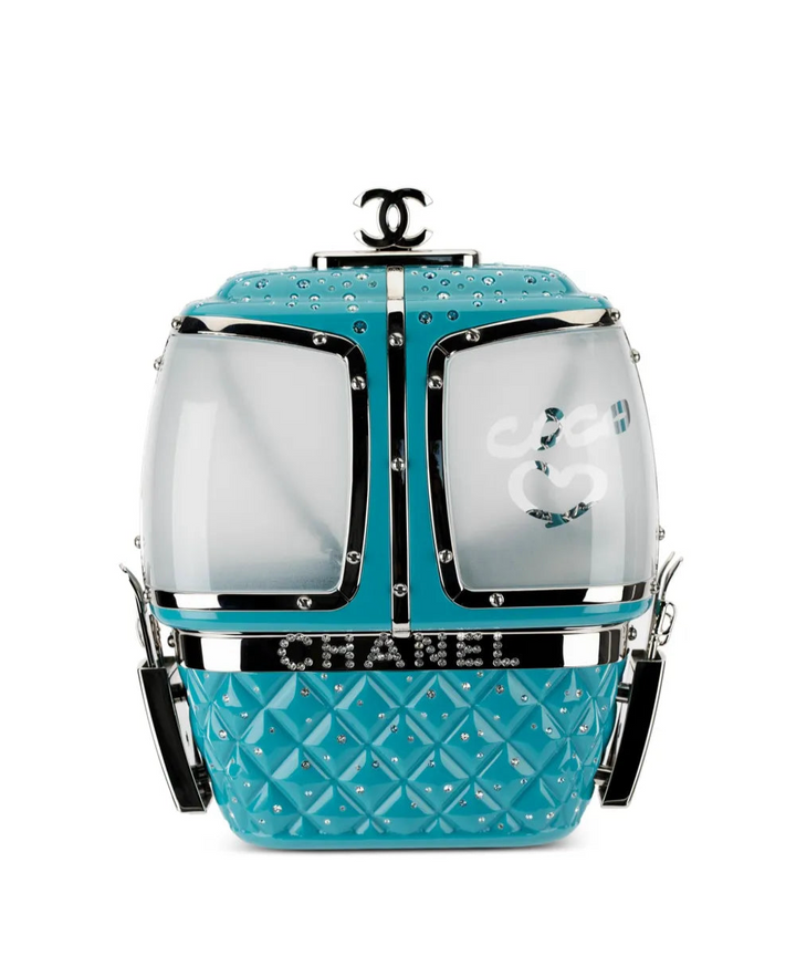 Chanel Blue Ski Gondola Swarovski Minaudiere