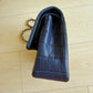 Chanel Navy Blue Matte Alligator Medium Classic Flap Bag
