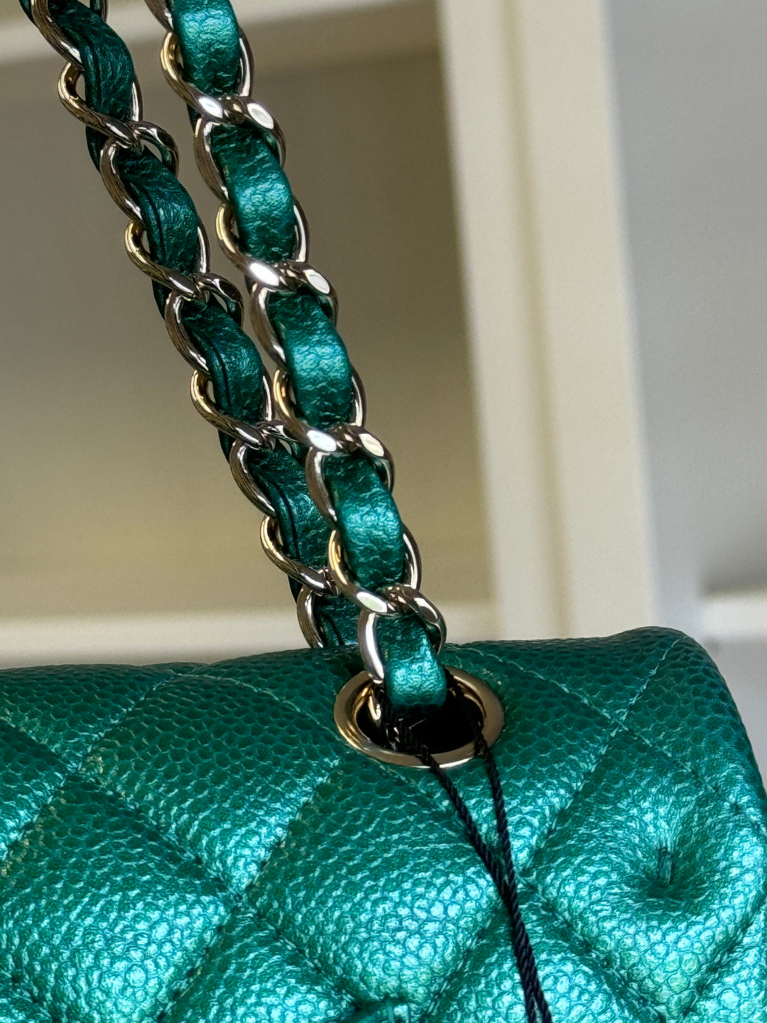 Chanel Classic Medium Double Flap Emerald Green Caviar Gold Hardware 2018