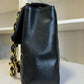 RARE CHANEL 1996 VINTAGE Caviar BLACK HORIZONTAL JUMBO CLASSIC FLAP BAG