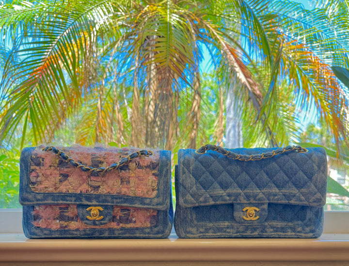 Chanel Tweed & Denim Medium Classic Flap Bag