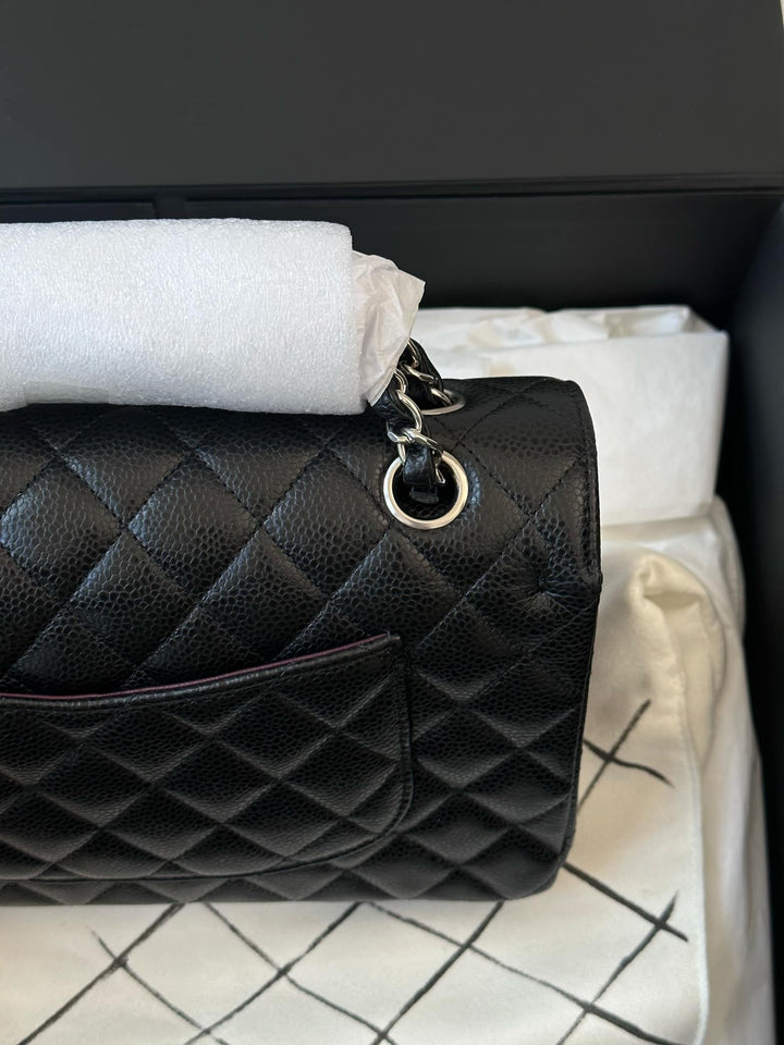 Chanel Black Medium Caviar Double Flap Bag SHW