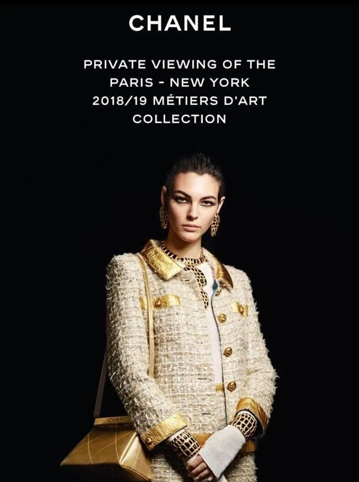 Chanel 19A Egypt Gold Tweed Runway Jacket
