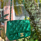 Chanel 18S Emerald Green Mini Square Caviar Flap Bag