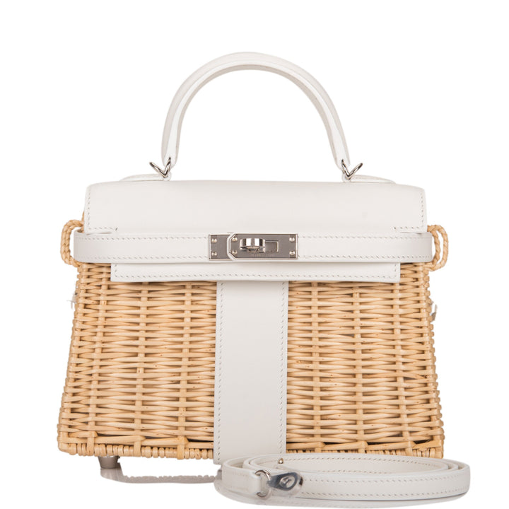 Hermes New White Mini Kelly Picnic