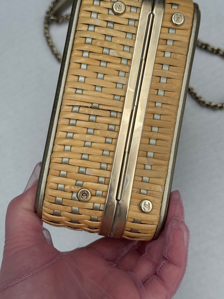 Chanel 2019 Small Gold Wicker Vanity