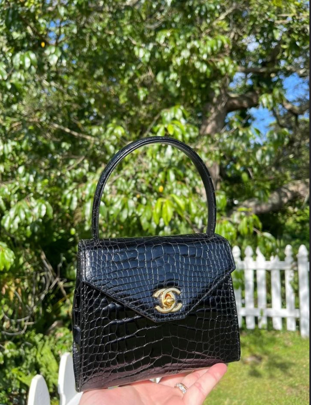 Chanel Vintage Mini Crocodile Kelly Flap Bag