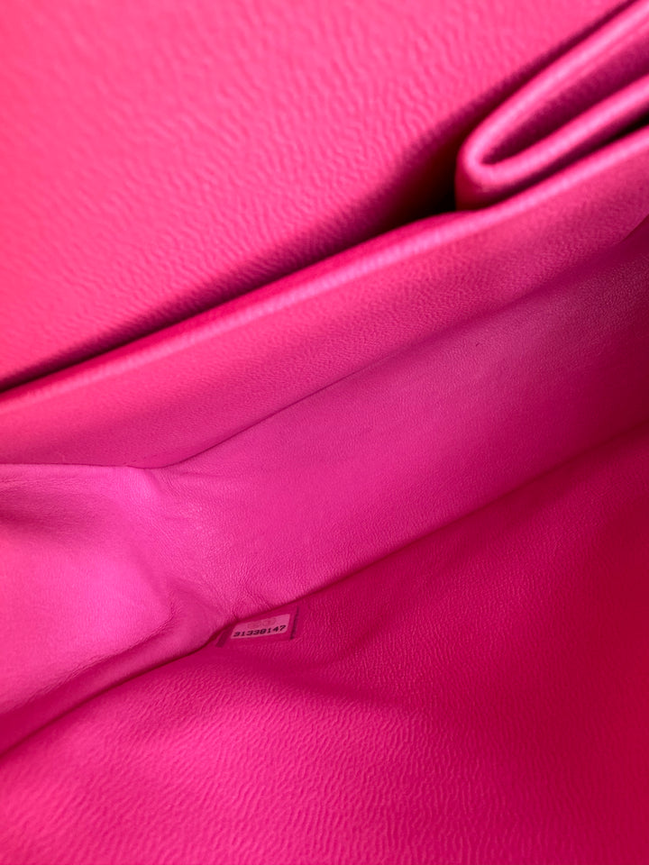 Chanel 21S Pink Neon Lambskin Medium Flap Bag