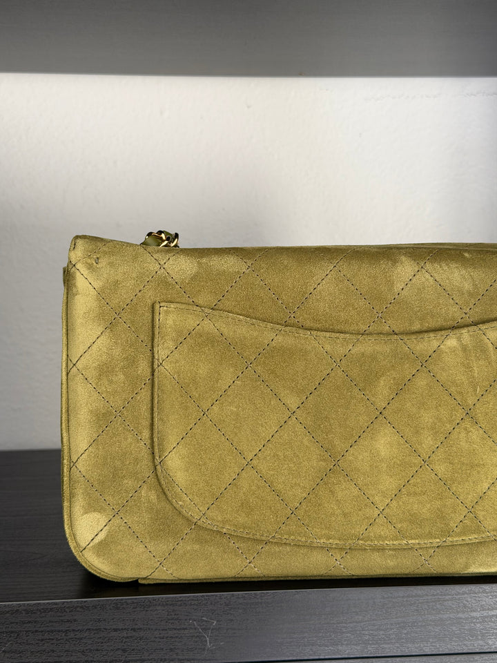 Chanel Maxi 32 Flap Bag Beige Souplissimo Suede Calfskin Gold Tone Hardware 2026