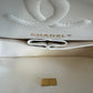 Chanel White Small Caviar Classic Flap Bag