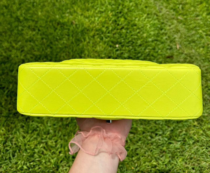 Chanel 21S Yellow Neon Lambskin Medium Flap Bag