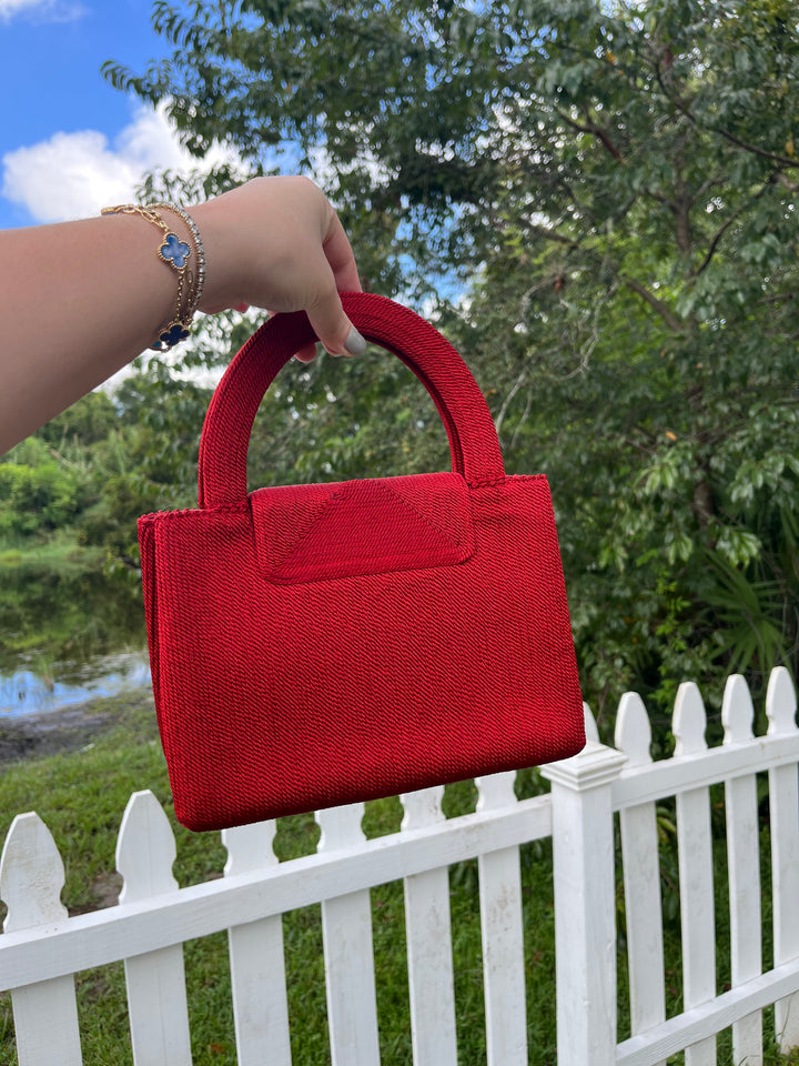 Chanel Vintage Medium Red Rope Kelly Top Handle