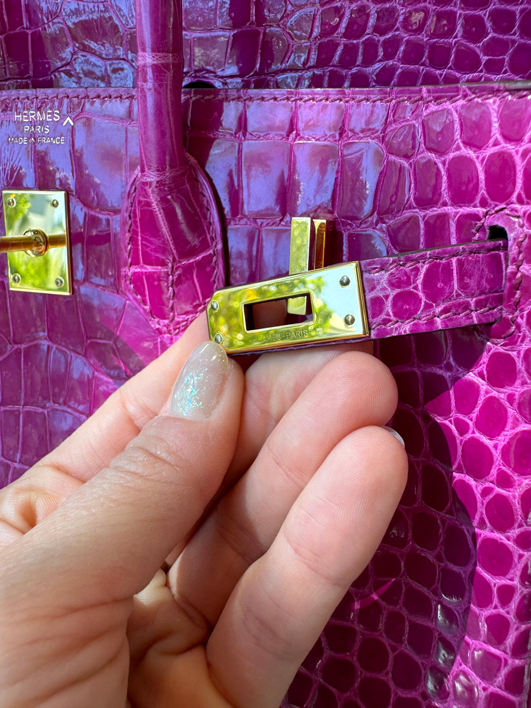 Hermes 2021 Rose Scheherazade Shiny Niloticus Crocodile Birkin 25