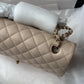 Chanel 23P Ecru Medium Caviar Double Flap Bag