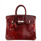 Hermes 2016 Bourgogne Shiny Niloticus Crocodile Birkin 25