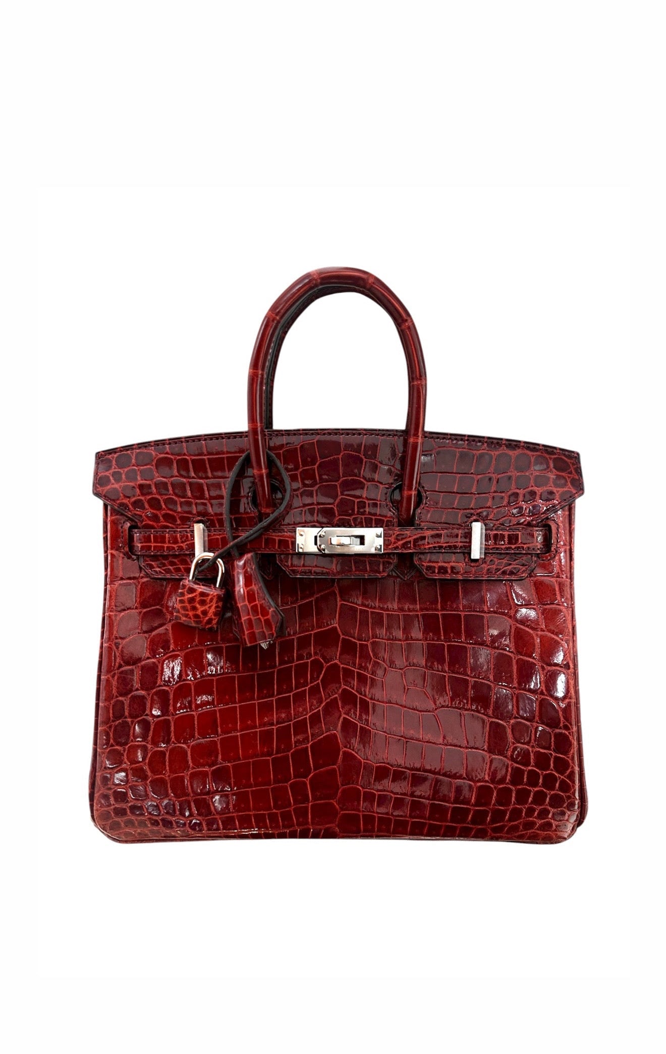 Hermes 2016 Bourgogne Shiny Niloticus Crocodile Birkin 25
