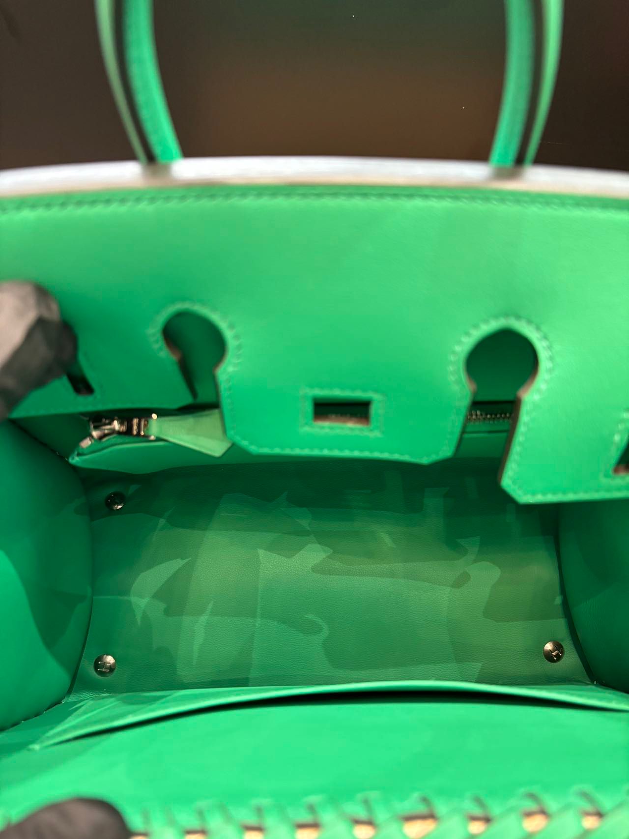 Hermes Menthe Swift Picnic Birkin 25