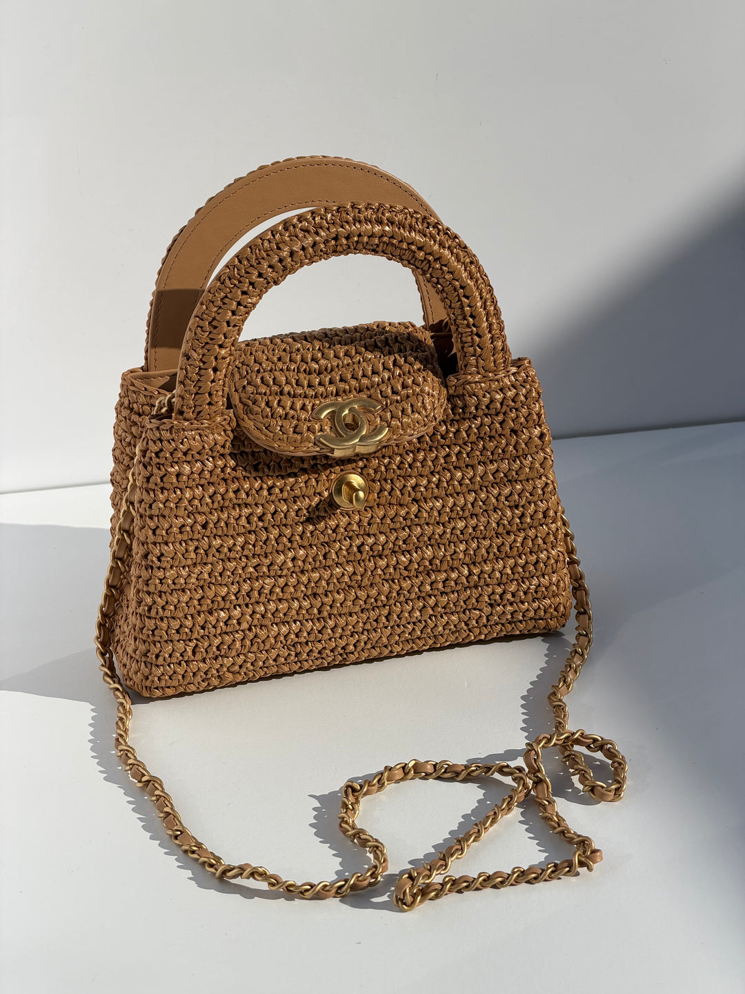 Chanel Cruise 2025/26 Mini Braided Raffia Kelly Bag