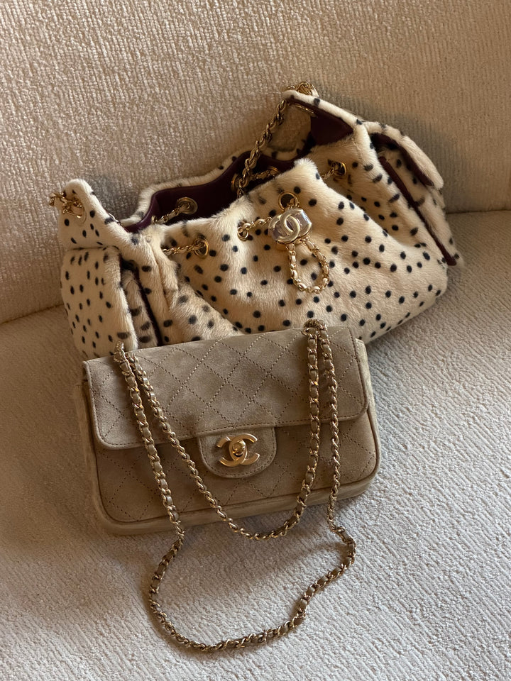 Chanel Mini Flap Souplissimo Suede Calfskin Dark Beige Gold Hardware 2026