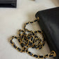 Chanel 1991 Black Lizard CC Envelope Flap Bag