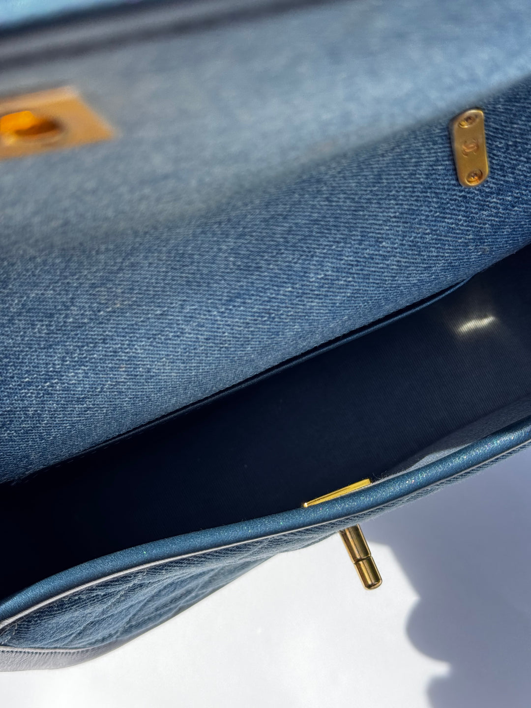 Chanel Denim Small Messenger Crossbody Bag