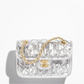 Chanel Silver Metallic Mini Braided Calfskin Flap Bag