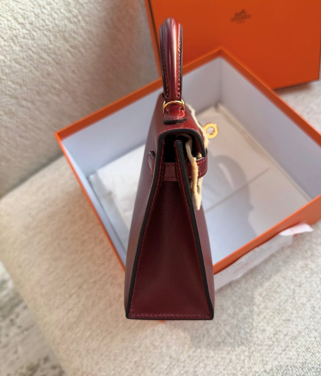 Hermès Mini Kelly Sellier 20 Rouge H Box Calf Leather Gold Hardware 2025