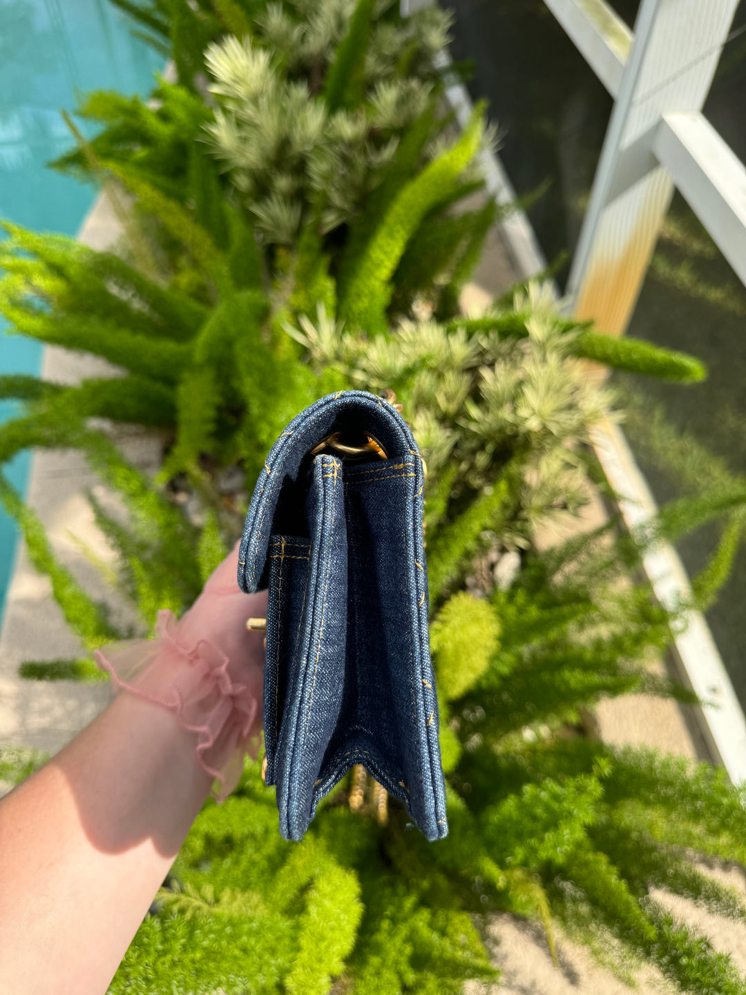 Chanel 23A Blue Denim Double You Crossbody
