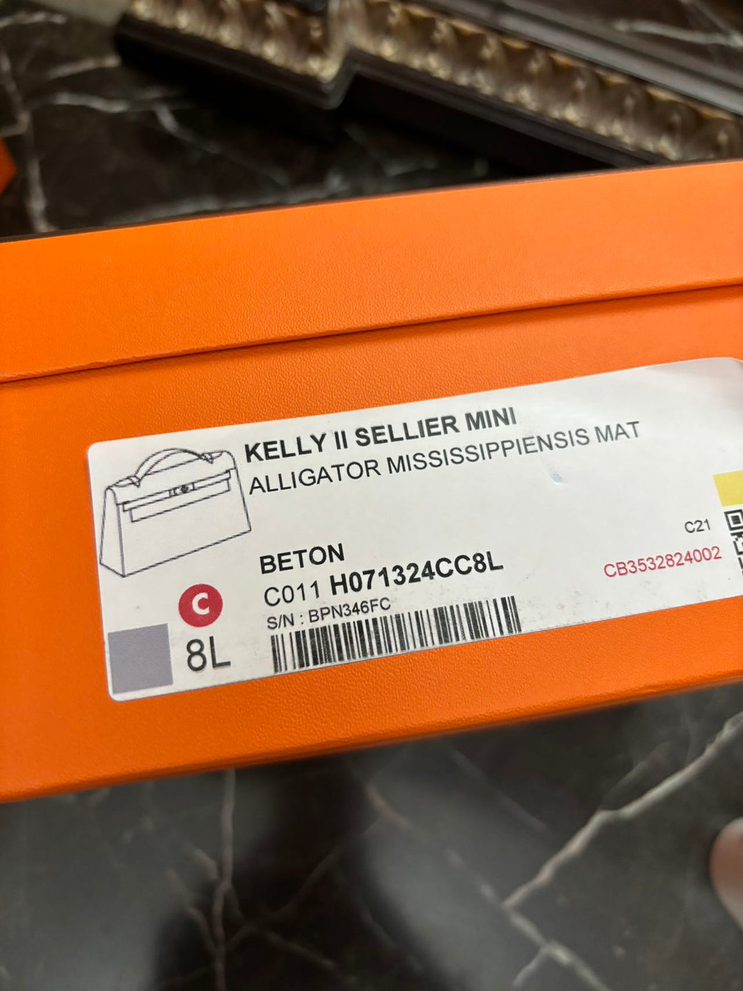 Hermes Mini Sellier Beton Matte Alligator Kelly 20