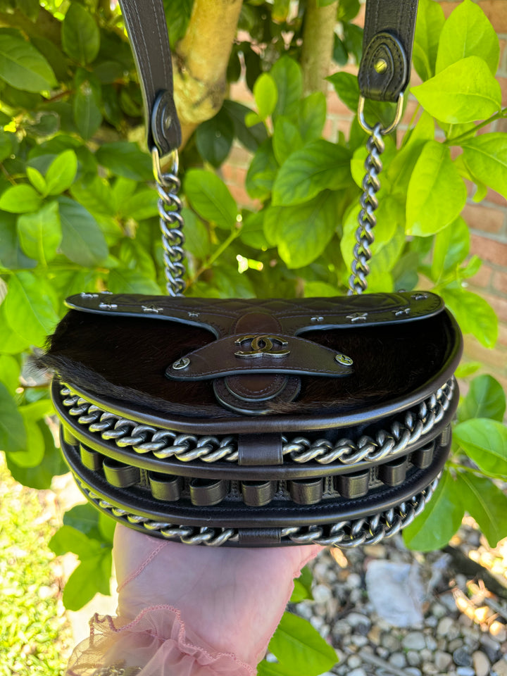 Chanel 2014 PARIS DALLAS MÉTIERS D'ART PONY HAIR CROSSBODY BULLET Flap Bag