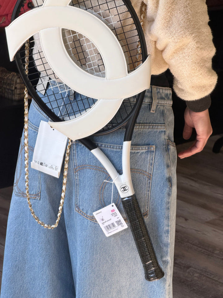 Chanel CC Tennis Racket & Leather Carrying Case Set 23C