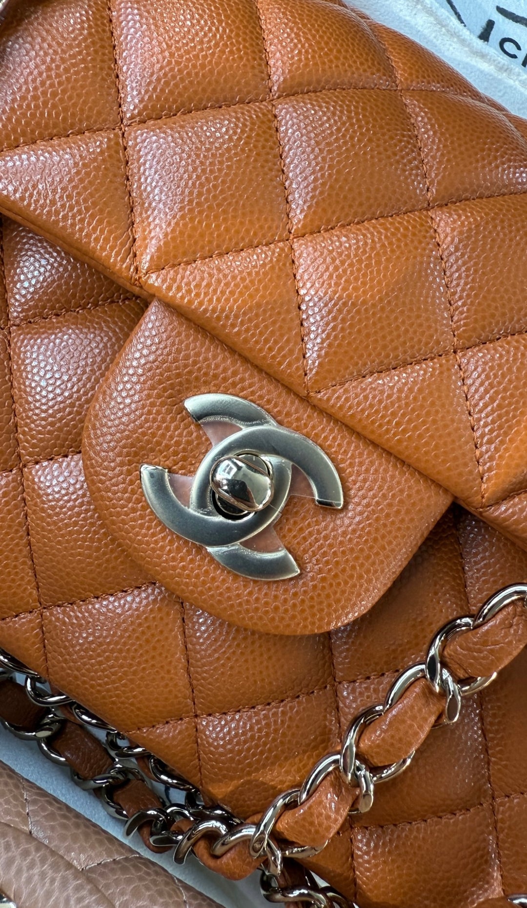 Chanel 21A Small Caramel Caviar Classic Flap Bag + LGHW