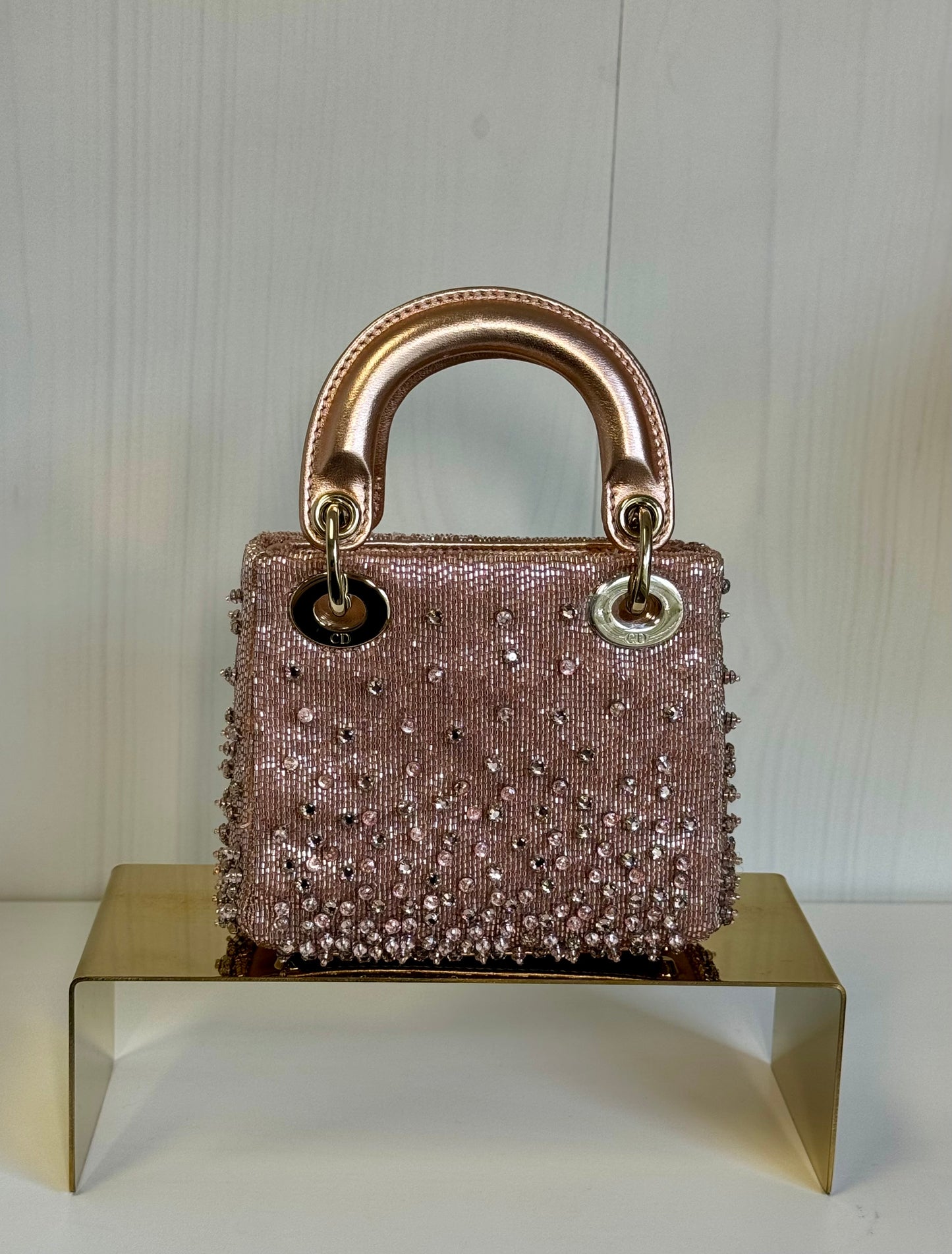 2022 Satin Rose Champagne Micro Beaded Lady Dior