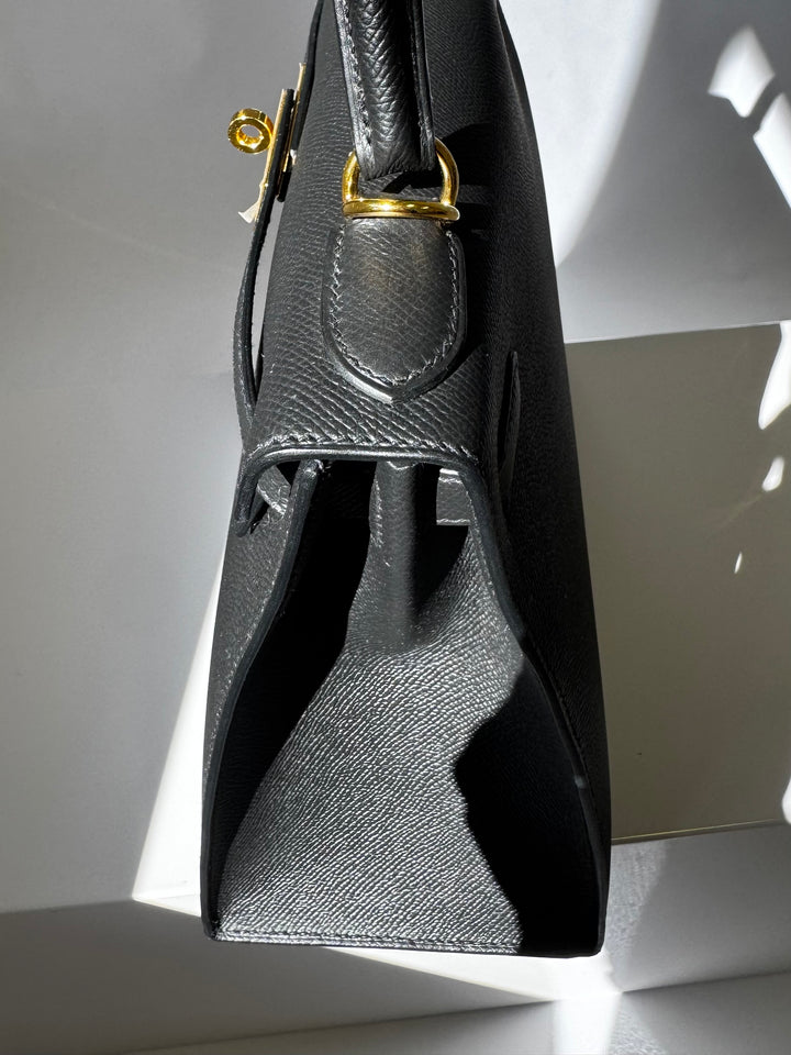 Hermes 2021 Black Noir Sellier Epsom Kelly 28