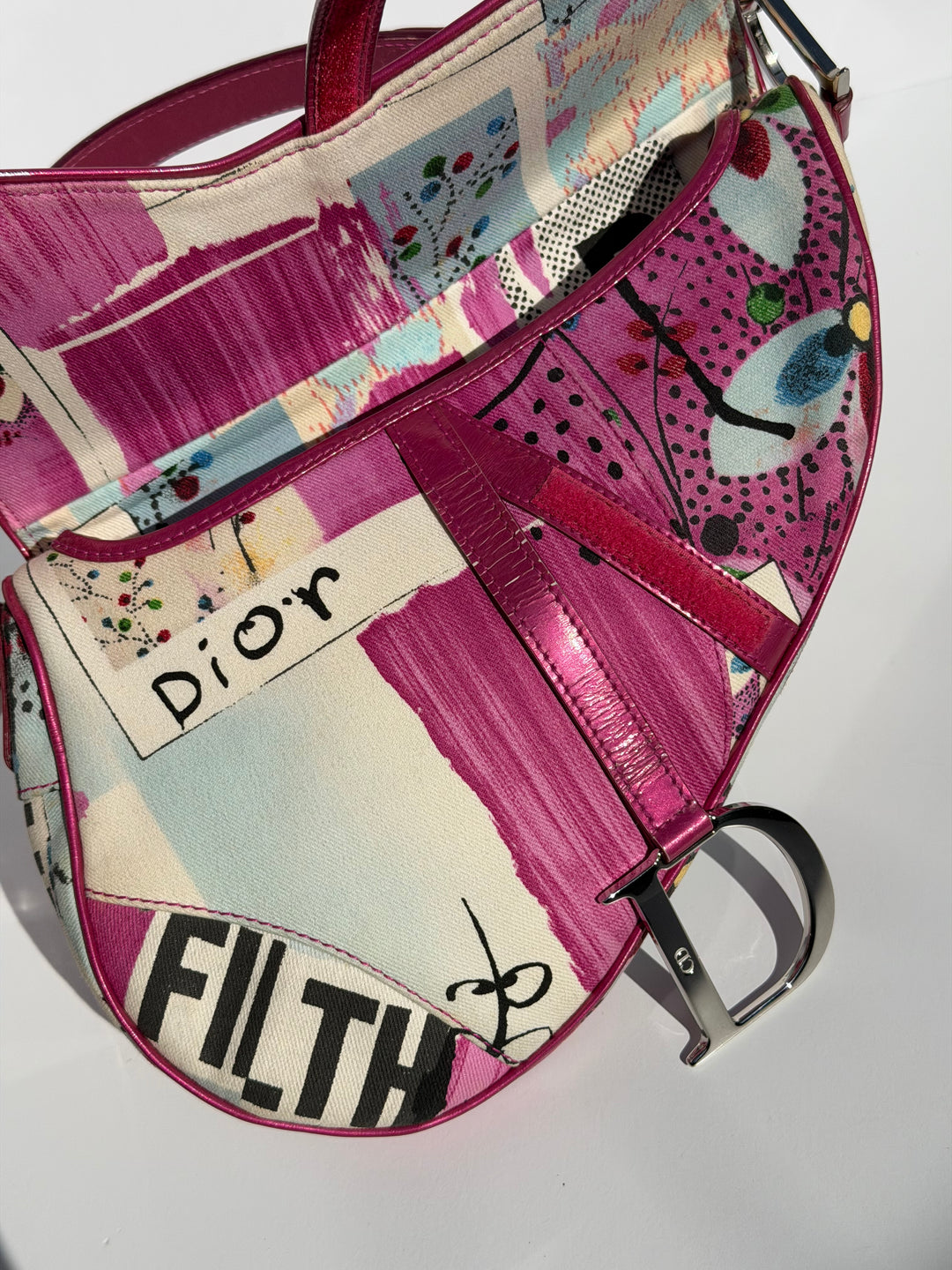 Christian Dior 2003 Multicolor “Filth” Saddle Bag