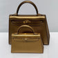 Hermes Mini Sellier Gold Metallic Chevre Dore Kelly 20