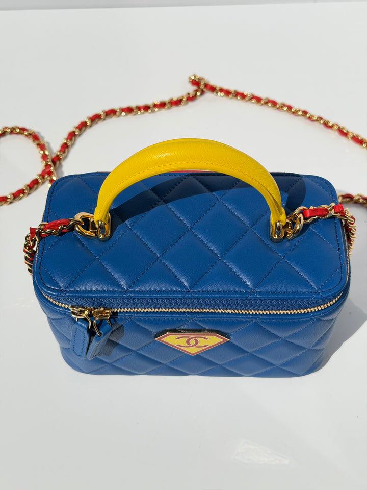 Chanel Superman Long Vanity With Chain Blue Lambskin Gold Hardware Métiers d’Art 2026