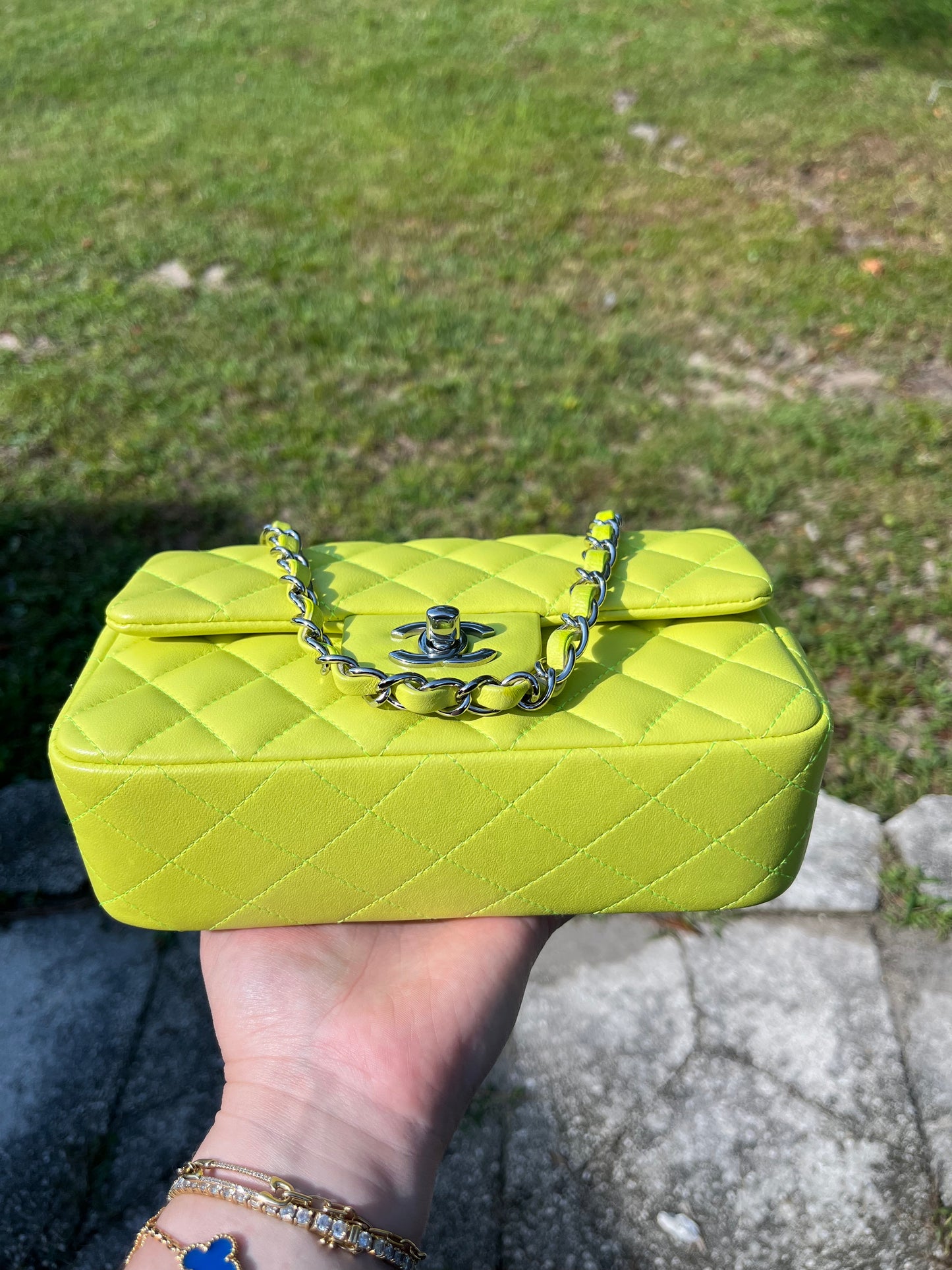 Chanel 21S Yellow Neon Mini Flap