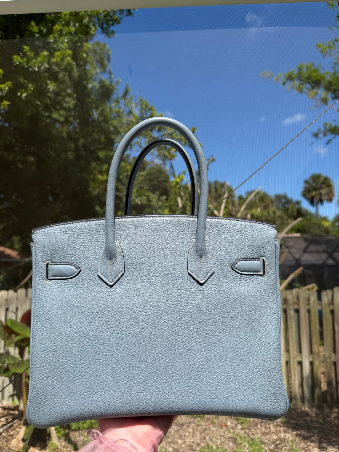 Hermès Birkin 30 Bleu Lin Togo Palladium Hardware 2012